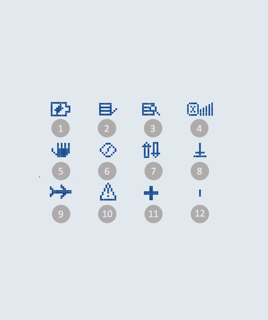 Icons from the Ohme Home/Go EV charger display screen