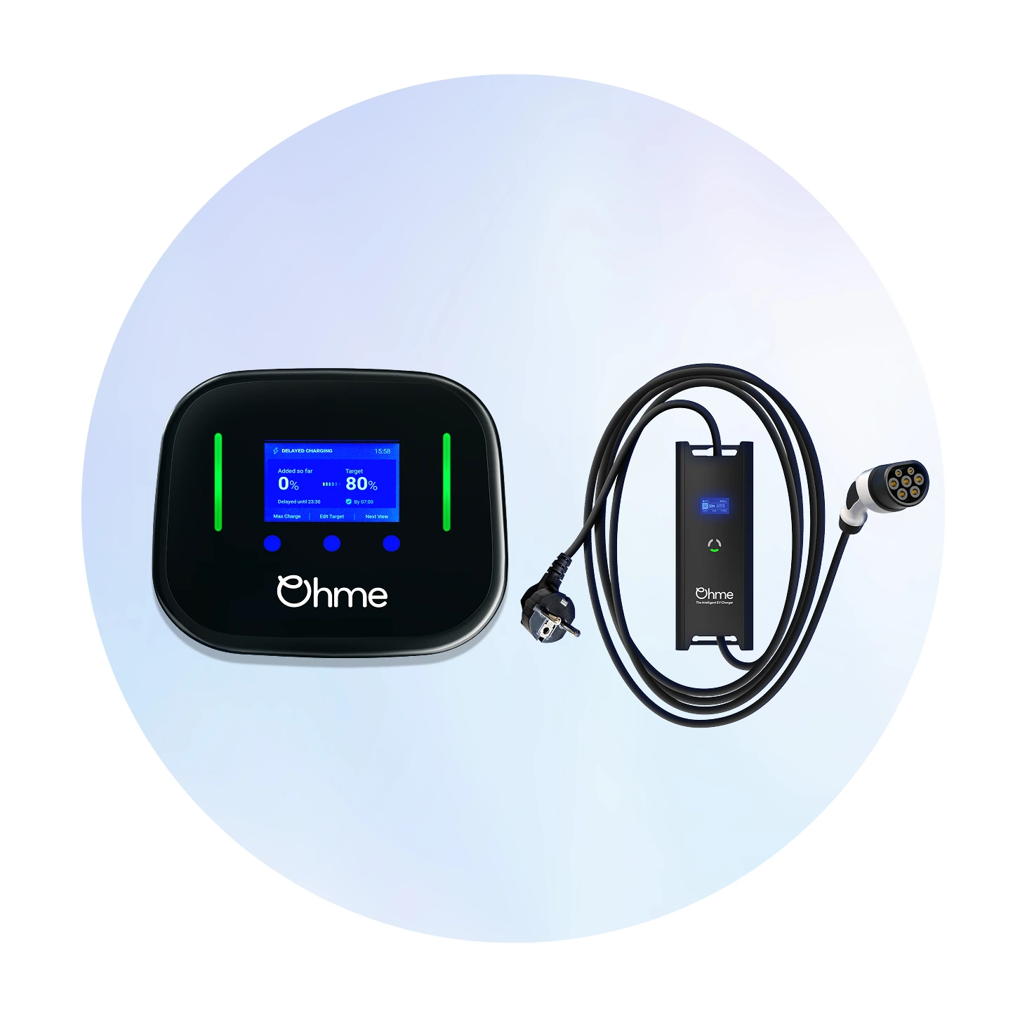 Zwei Ladegeräte - eine davon eine Wallbox mit PV-Überschussladen und eine mobile Wallbox