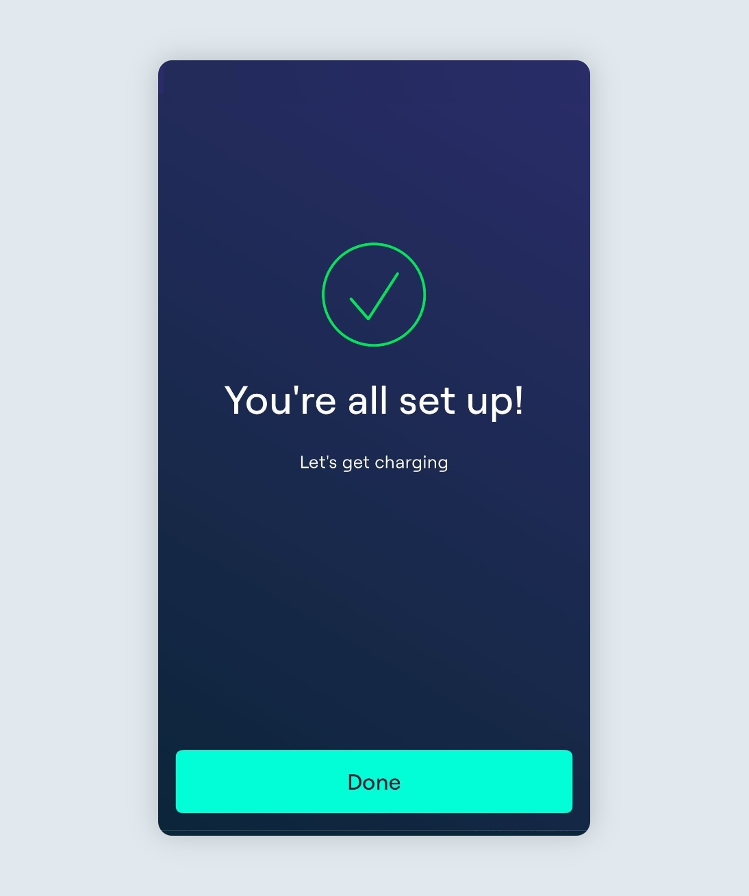 EV setup complete