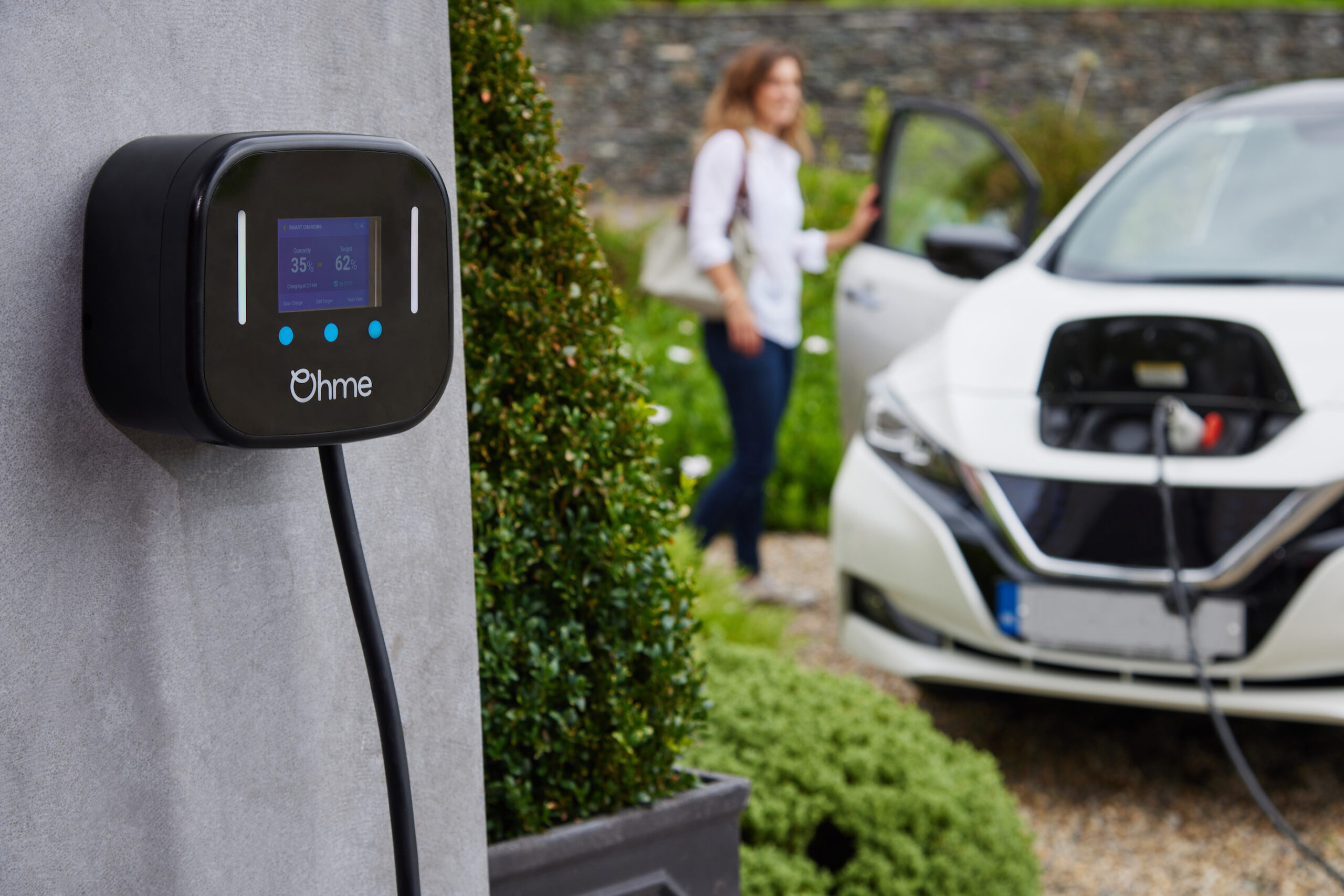 Ohme Home Pro EV charger charging Nissan Leaf