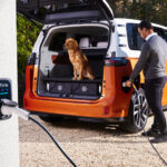 Man charging electric VW ID Buzz with Ohme ePod charger