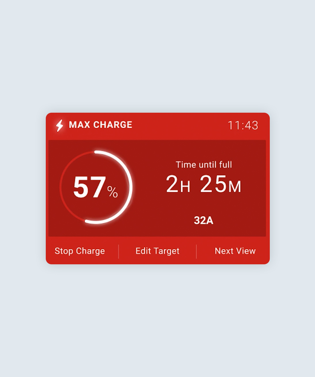 Max charging screen on the Ohme home pro