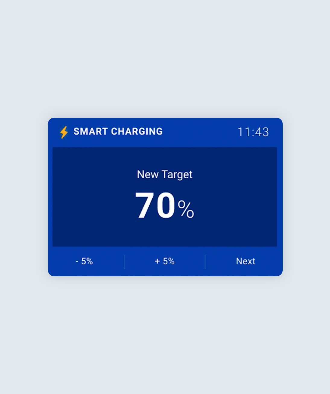 Edit charge target screen on the ohme home pro