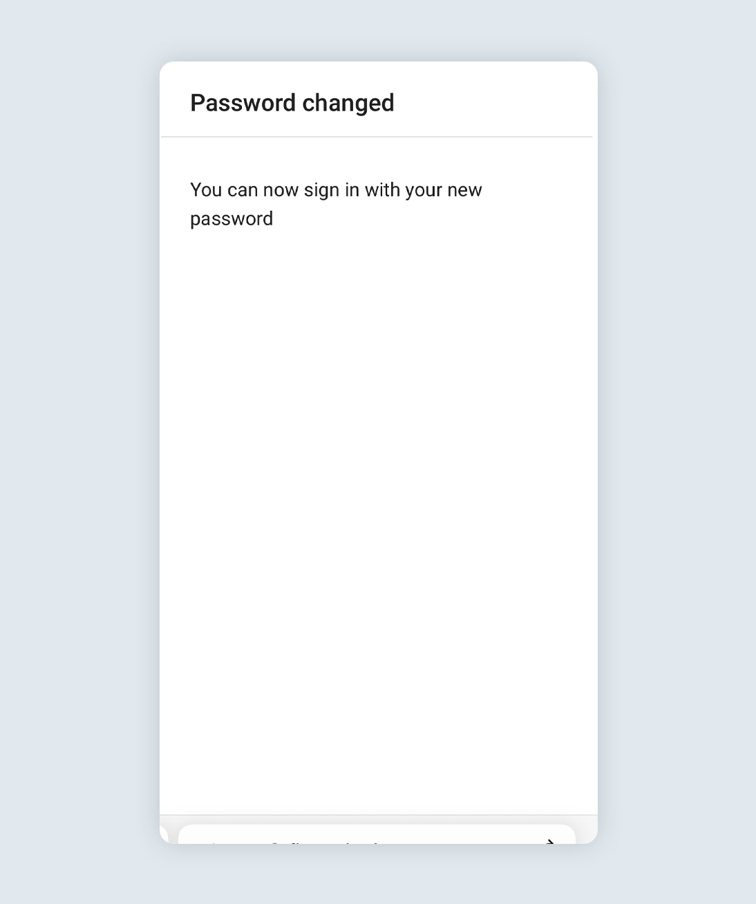 Password reset scree from the ohme app