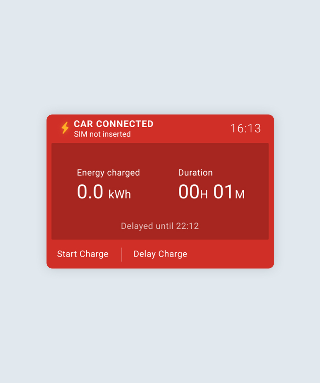 Delay charging screen from the Ohme Home Pro