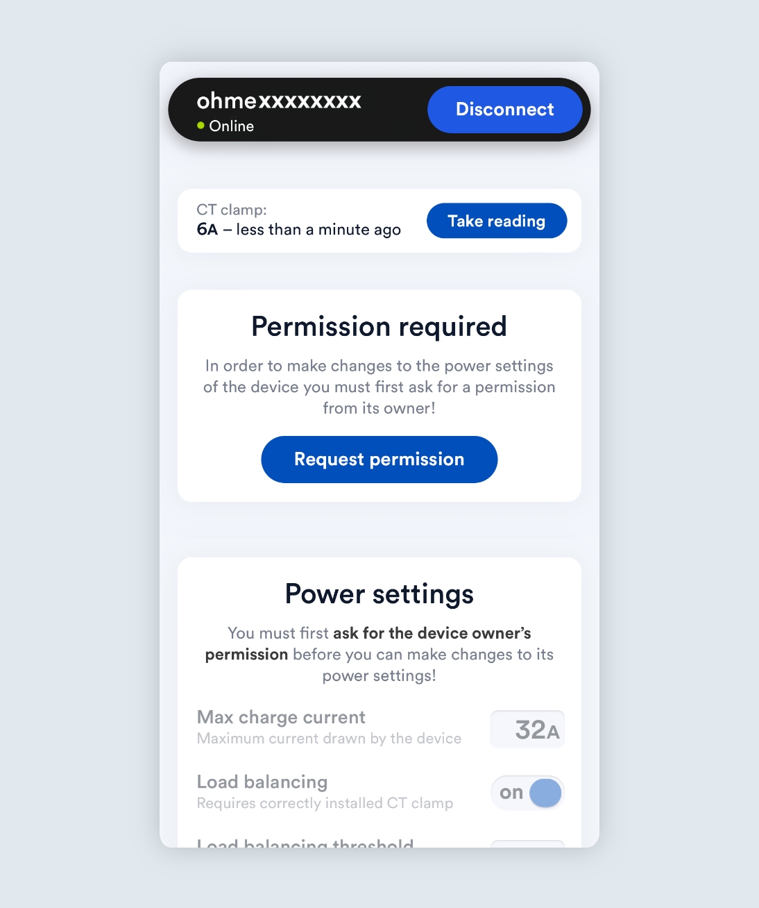 The Ohme Installer Portal permission required for installer access