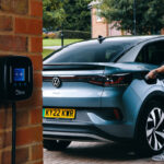 Silver Volkswagen ID5 being charged with Ohme Home Pro EV charger