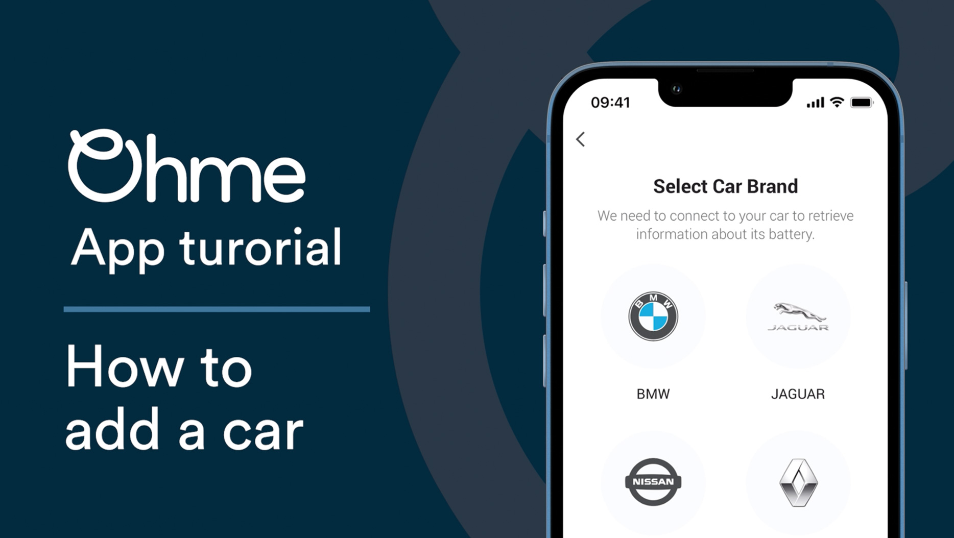 Ohme app tutorial add car thumbnail