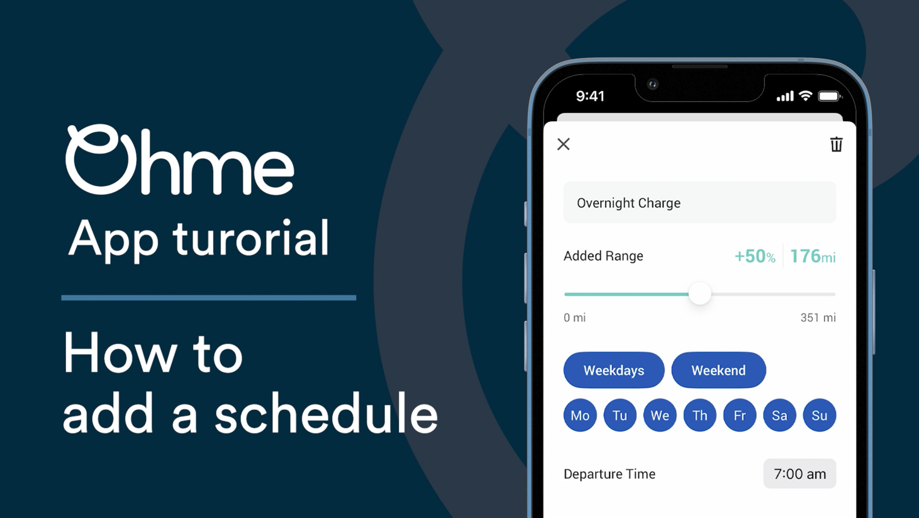 Ohme app video tutorial how to create a schedule thumbnail