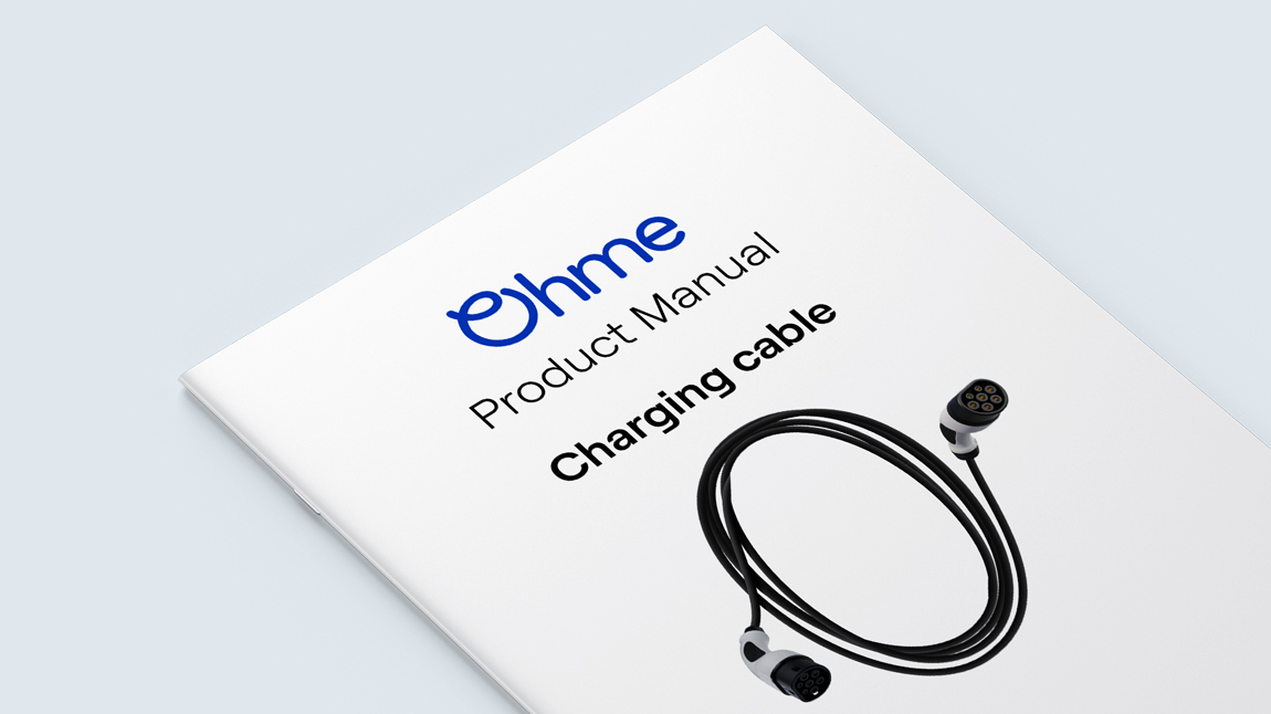Front cover of the Ohme charge cable product manual