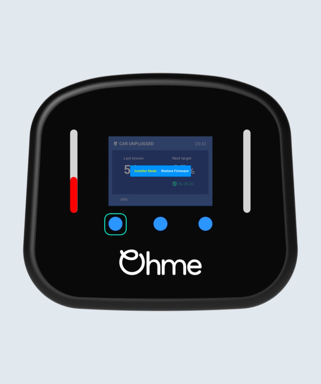 Ohme Home Pro front view with left button highlighted