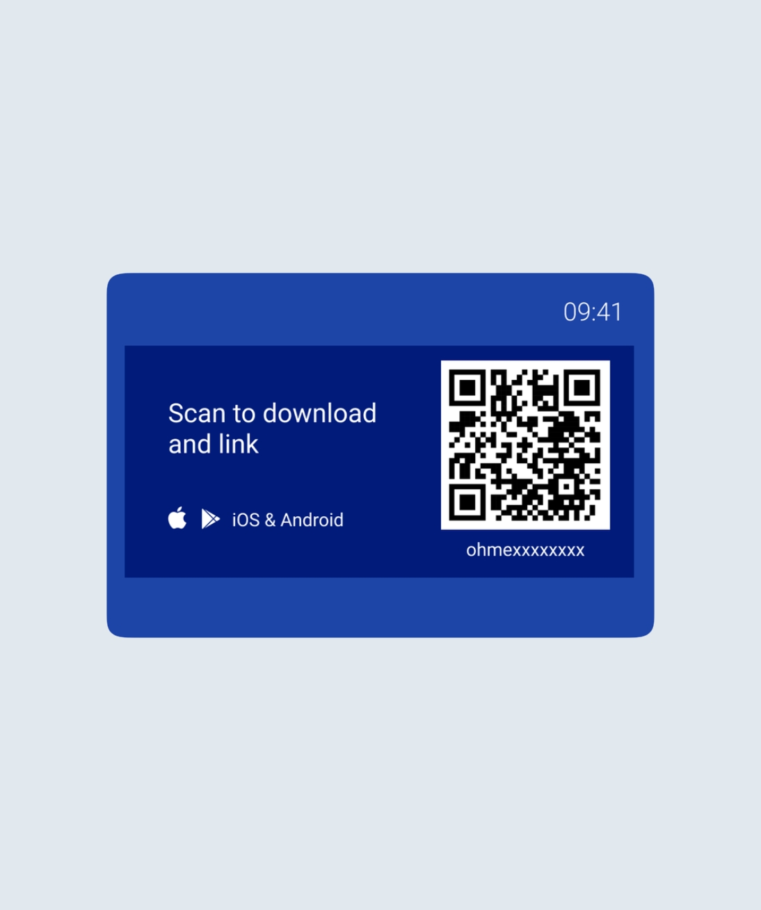 Ohme Home Pro displaying a QR code ready for pairing