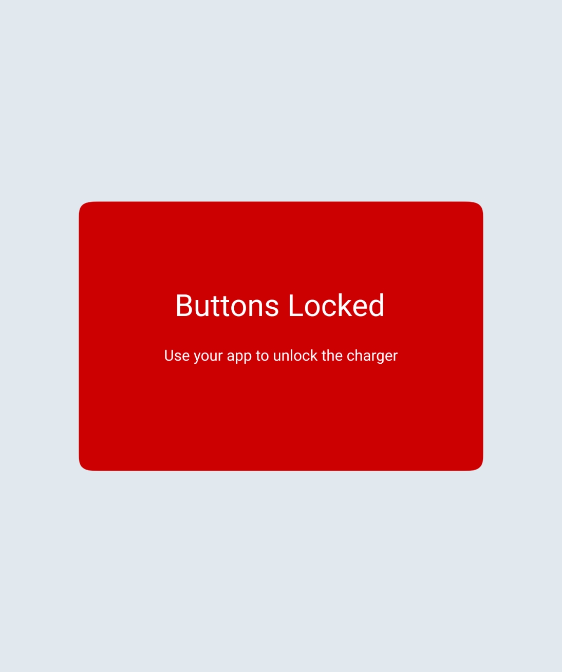 Buttons locked message on the Ohme Home Pro