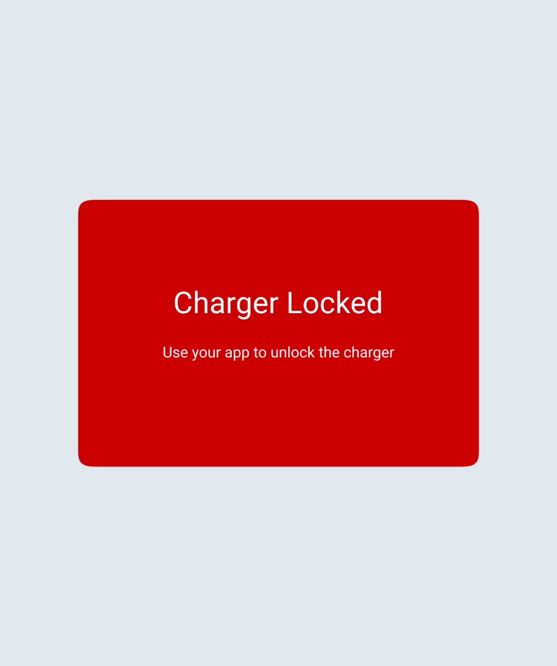 Charger locked message on the Ohme Home Pro