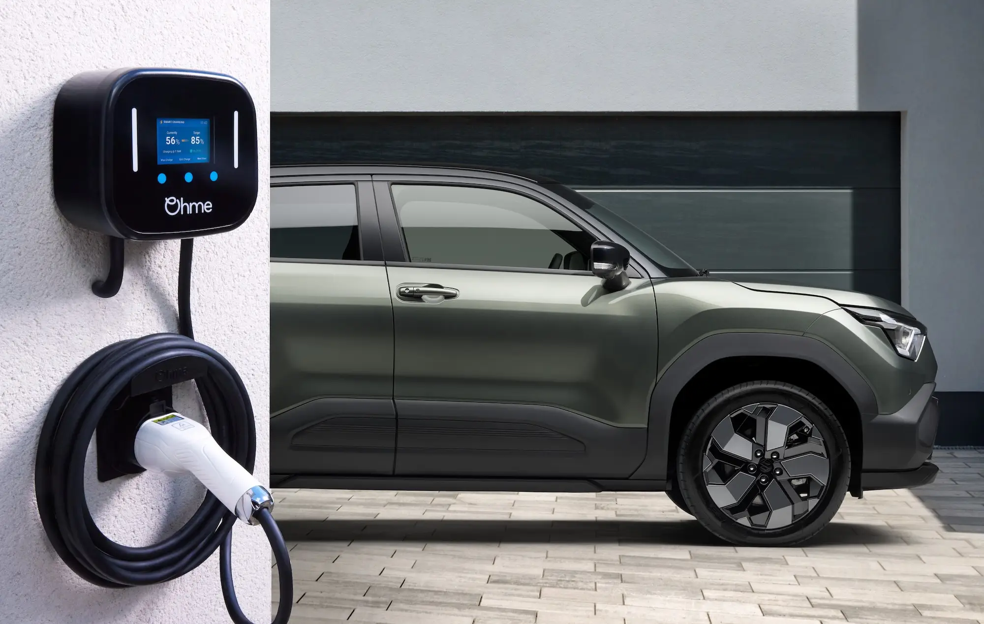 Ohme Home Pro charger and Suzuki e Vitara