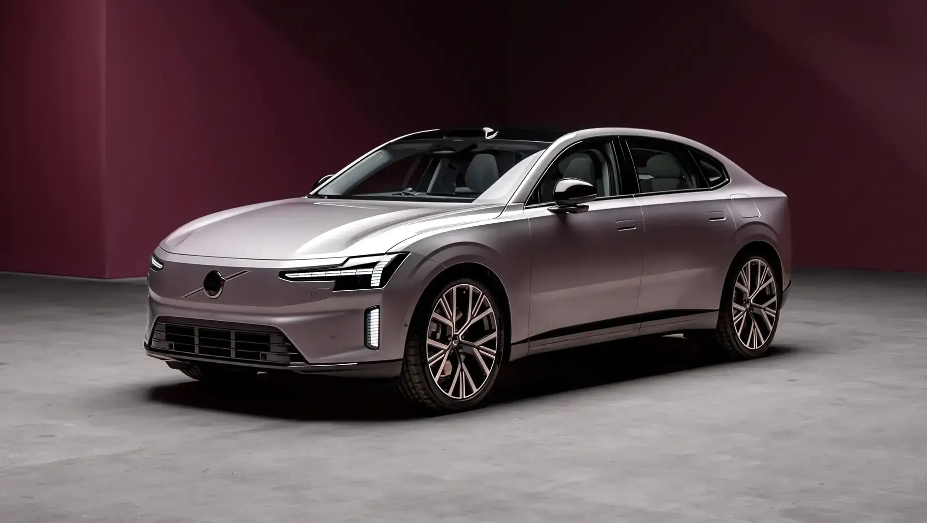 Silver Volvo ES90 parked