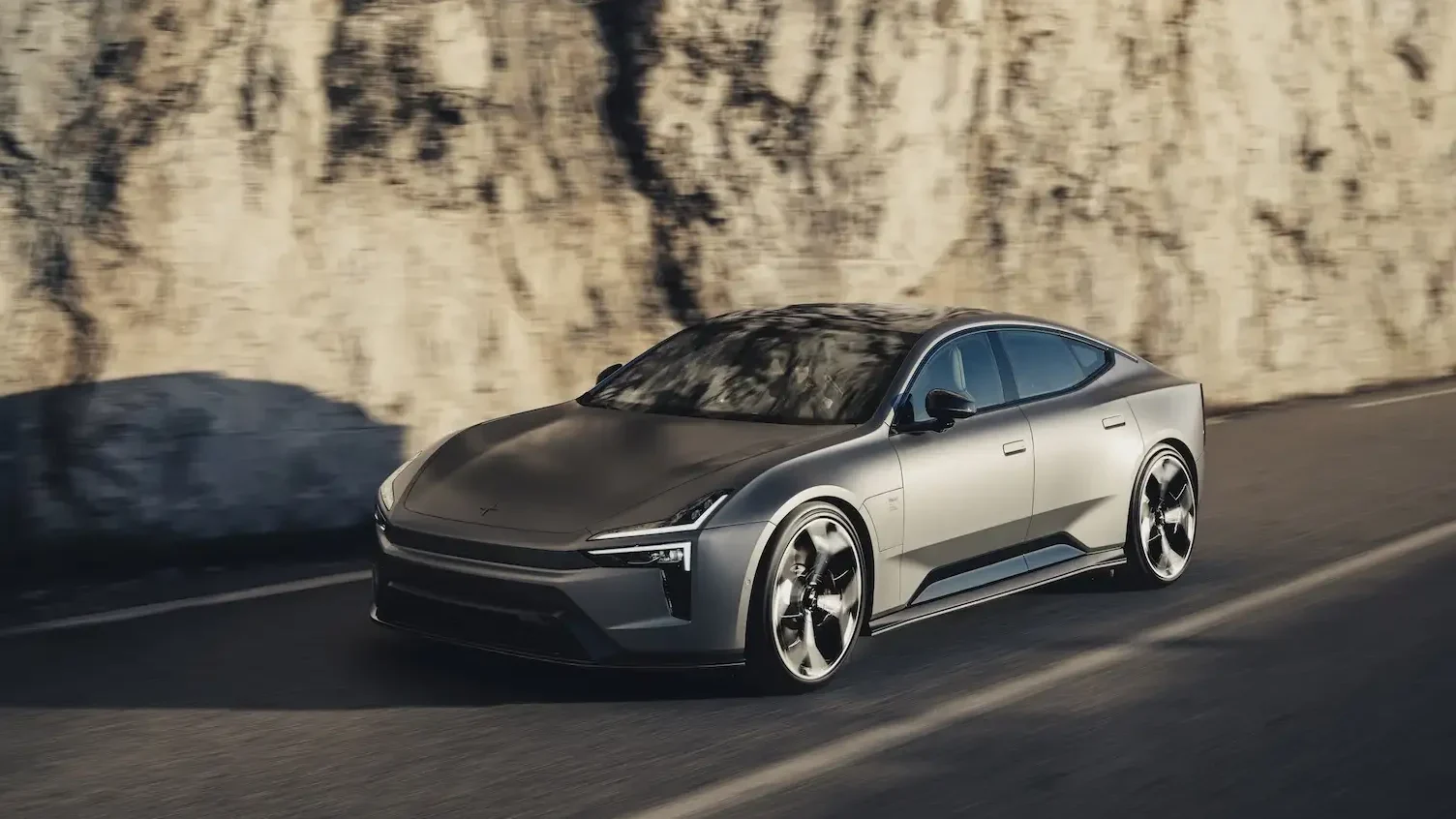 Polestar 5 driving on road